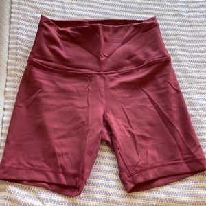 Pink lululemon biker shorts
